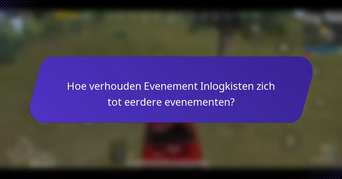 Hoe verhouden Evenement Inlogkisten zich tot eerdere evenementen?