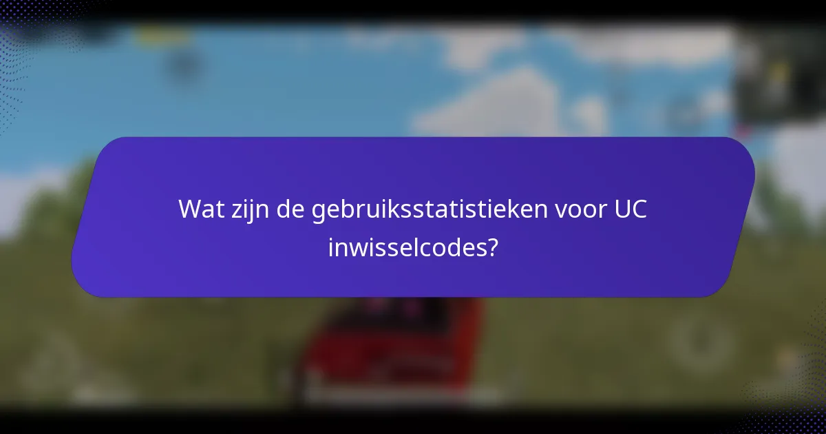 Wat zijn de gebruiksstatistieken voor UC inwisselcodes?