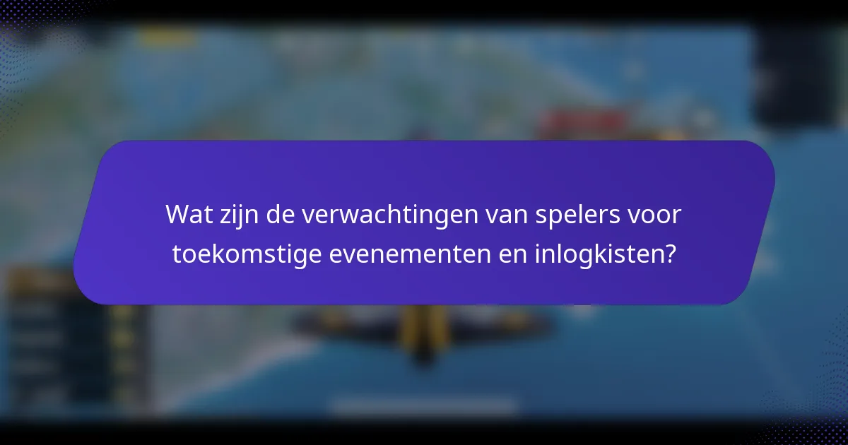 Wat zijn de verwachtingen van spelers voor toekomstige evenementen en inlogkisten?